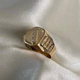 Anillo Trinity 3.8gr-T8 Circones Blancos Oro Amarillo