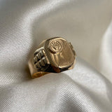 Anillo Sello Rx Rayado 3.6gr-T9 3/4 Oro Amarillo