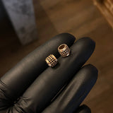 Herraje Cilindro 1.3gr 6.5mm Circones Negros Oro Rosa*