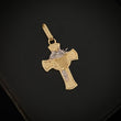 Dije Cruz Rostro de Cristo 1.95gr/2.9cm Dos Oros Blanco Amarillo*