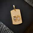 Dije Placa Niños 7.2gr / 3.8cm Circones Blancos Dos Oros Amarillo Blanco*