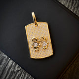 Dije Placa Niños 7.2gr / 3.8cm Circones Blancos Dos Oros Amarillo Blanco*