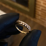 Anillo Churumbela Doble 2.2gr T6 1/2 Circones Blancos Oro Amarillo