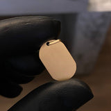 Dije Placa Ovalada 1.4gr / 2.6cm (1.9cm*1.3cm) Liso Mate Oro Amarillo