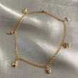 Tobillera Aro Seguido Doble 3.3gr/25cm "Abeja-Raton-Oso-Mariquita-Buho-Tortuga" Oro Amarillo