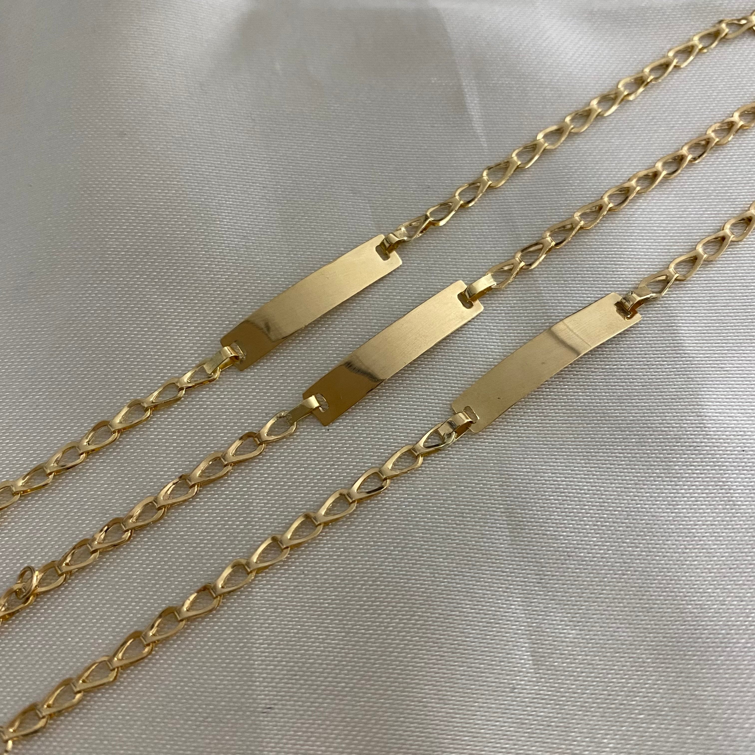Pulso Espiga 1.15gr/13cm Placa Bebe Oro Amarillo