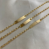 Pulso Espiga 1.15gr/13cm Placa Bebe Oro Amarillo