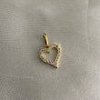 Dije Corazon Silueta 0,8gr Circones Blancos Oro Amarillo