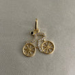 Dije Ciclista Bicicleta 1,3gr Circones Blancos Oro Amarillo