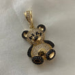 Dije Oso Panda 7.8gr Circones Blancos Negros Oro Amarillo