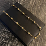 Tobillera Militar 3.55gr/23.5cm Bola 4mm Diamantado Oro Amarillo