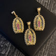 Dije Virgen de Guadalupe 3.4gr/3cm Circones Blancos Verdes Fucsias Oro Amarillo
