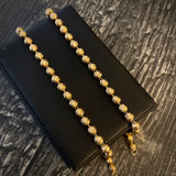 Pulso Tipo Militar 5.6gr / 17.5cm / 5-6mm Diamantado Oro Amarillo (Imperfecto)*