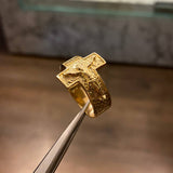 Anillo Cristo INRI 6.25gr-T11 1/2 Oro Amarillo*