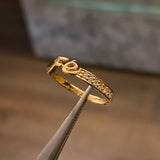 Anillo Fe 1.3gr T6 1/4 Circones Blancos Oro Amarillo*