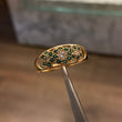 Anillo Flores 2.85gr-T10 Circones Verdes Blancos Oro Amarillo