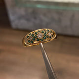 Anillo Flores 2.85gr-T10 Circones Verdes Blancos Oro Amarillo