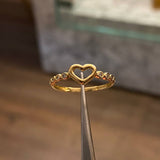 Anillo Corazon Circulos 1.3gr-T7 Circones Blancos Oro Amarillo