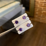 Topos Circon 1.45gr 5mm Morado Rosca Mariposa Oro Amarillo*