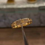 Anillo CT 4.1gr-T9 1/2 Circones Blancos Oro Amarillo*