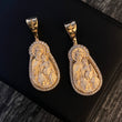 Dije Virgen del Carmen 10.65gr/4cm Mate Circones Blancos Oro Amarillo