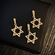 Dije Estrella David 1.65gr / 2.3cm Circones Blancos Oro Amarillo*
