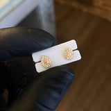 Topos Pera 0.85gr/1cm Circones Blancos y Rosa Oro Amarillo