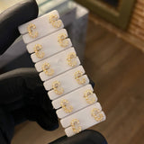 Topos Letra  C 0.80gr/1cm Circones Blancos Oro Amarillo*
