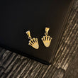 Dije Corona Rx 0.7gr/1.6cm Circones Blancos Oro Amarillo*