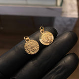 Dije San Benito 1.45gr / 1.9cm Diamantado Oro Amarillo