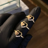 Anillo 15s Corazon 2.7gr-T8 1/4 Circones Blancos Dos Oros Amarillo Rosa