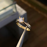 Anillo Solitario 4gr- T9 1/2 Circon Blanco Oro Amarillo