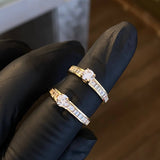 Anillo Solitario 2.8gr- T6 3/4 Circones Blancos Oro Amarillo