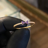 Anillo Corbatin 1.35gr-T8 3/4 Circones Blancos Morados Oro Amarillo .