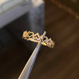 Anillo Corazones 2.25gr-T8 1/4 Circones Blancos Oro Amarillo