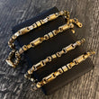 Cadena Rustica 32.7gr/60cm Cilindros Escamado Oro Amarillo