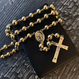 Rosario Virgen Milagrosa 36.65gr/65cm 7-8mm Bola Lisa Oro Amarillo