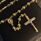 Rosario Virgen Milagrosa 13.55gr/55cm 5-6mm Bola Lisa Oro Amarillo