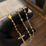 Rosario Virgen Milagrosa 13.55gr/55cm 5-6mm Bola Lisa Oro Amarillo