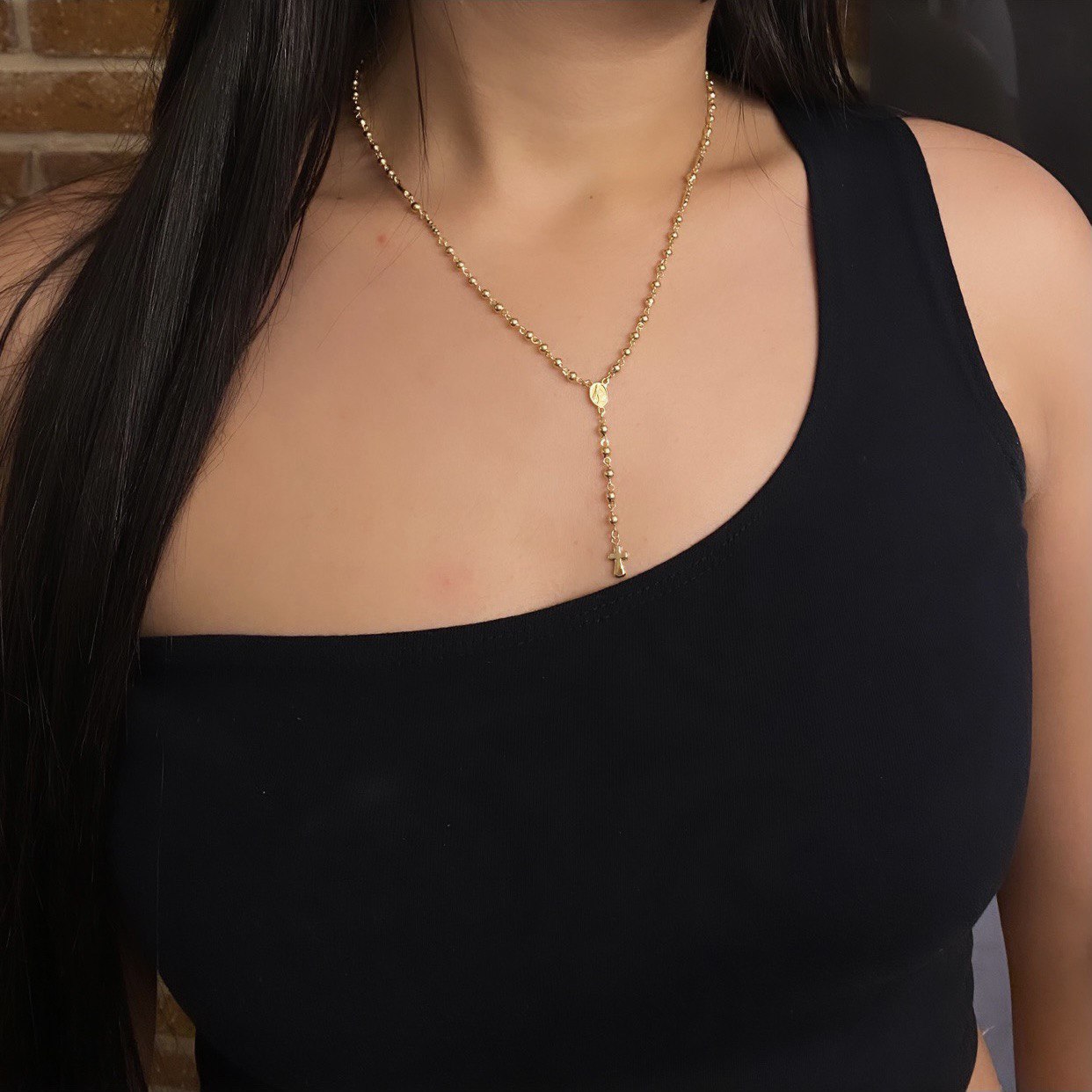 Rosario Virgen Milagrosa 8.4gr/45cm 3-4m Bola Lisa Oro Amarillo