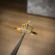 Anillo Corona 15's 2.5gr-T7 3/4 Circones Azules Blancos Oro Amarillo*