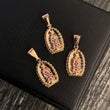 Dije Virgen de Guadalupe 1.85gr / 2.5cm Circones Blancos Verdes Fucsias Oro Rosa