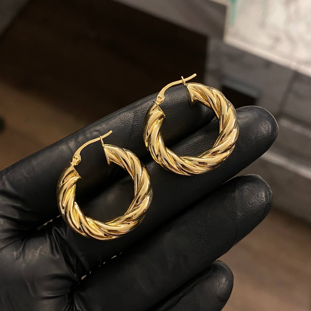 Candongas Espiral 4.85gr/2.5cm Trenzado Oro Amarillo Mati