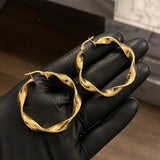 Candongas Entorchadas 7.35gr/4.1cm Lisas Oro Amarillo Maxi