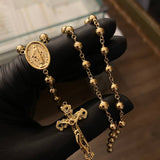 Rosario Virgen Milagrosa 14.35gr / 60cm Bola 5-6mm Lisa Oro Amarillo