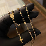 Rosario Virgen Milagrosa 6.45gr / 50cm Bola 3-4mm Lisa Tres Oros