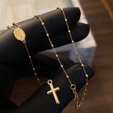 Rosario Virgen Milagrosa 2.8gr / 50cm / 2mm Bola Lisa Oro Amarillo +4