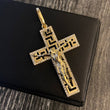 Dije Cruz Cristo Tribal 9.75gr / 6.5cm Circones Blancos Oro Amarillo