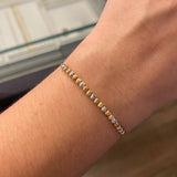 Pulso Franco 2.95gr/20cm (Max.) Ajustable Bolas 3mm Luna Diamantada Tres Oros +4*