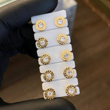 Topos Halo Rustico 1.25gr Circón Blanco Oro Amarillo